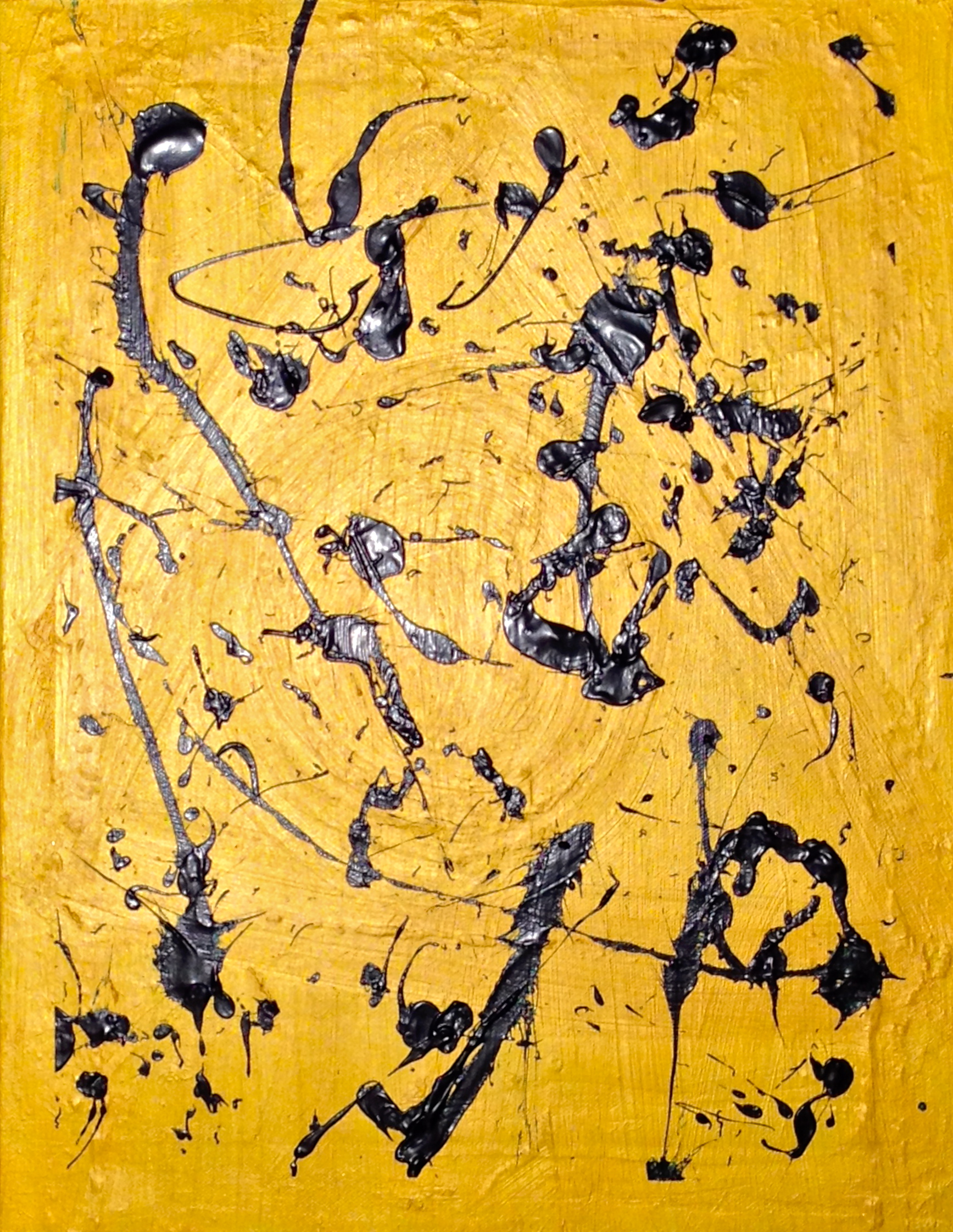 Phthalo blue on iridescent gold